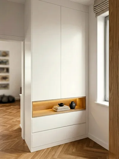Einbauschrank – Eiche · Ablagefach